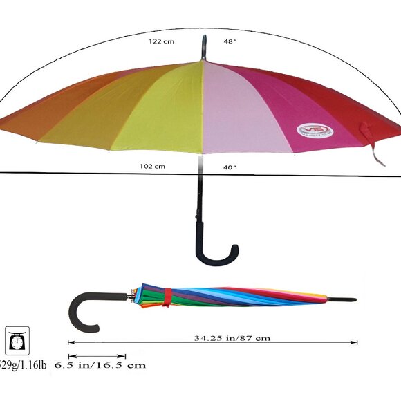 Variety To Go® 16 K Large Rainbow Umbrella(Hook Handle) - Picture 7 of 7